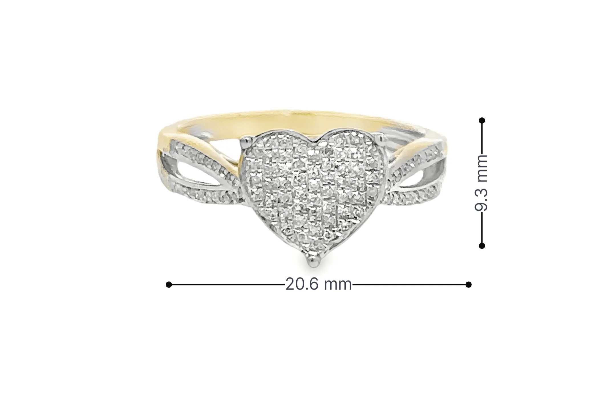 10K Gold 0.15 CTW Diamond Heart Ring