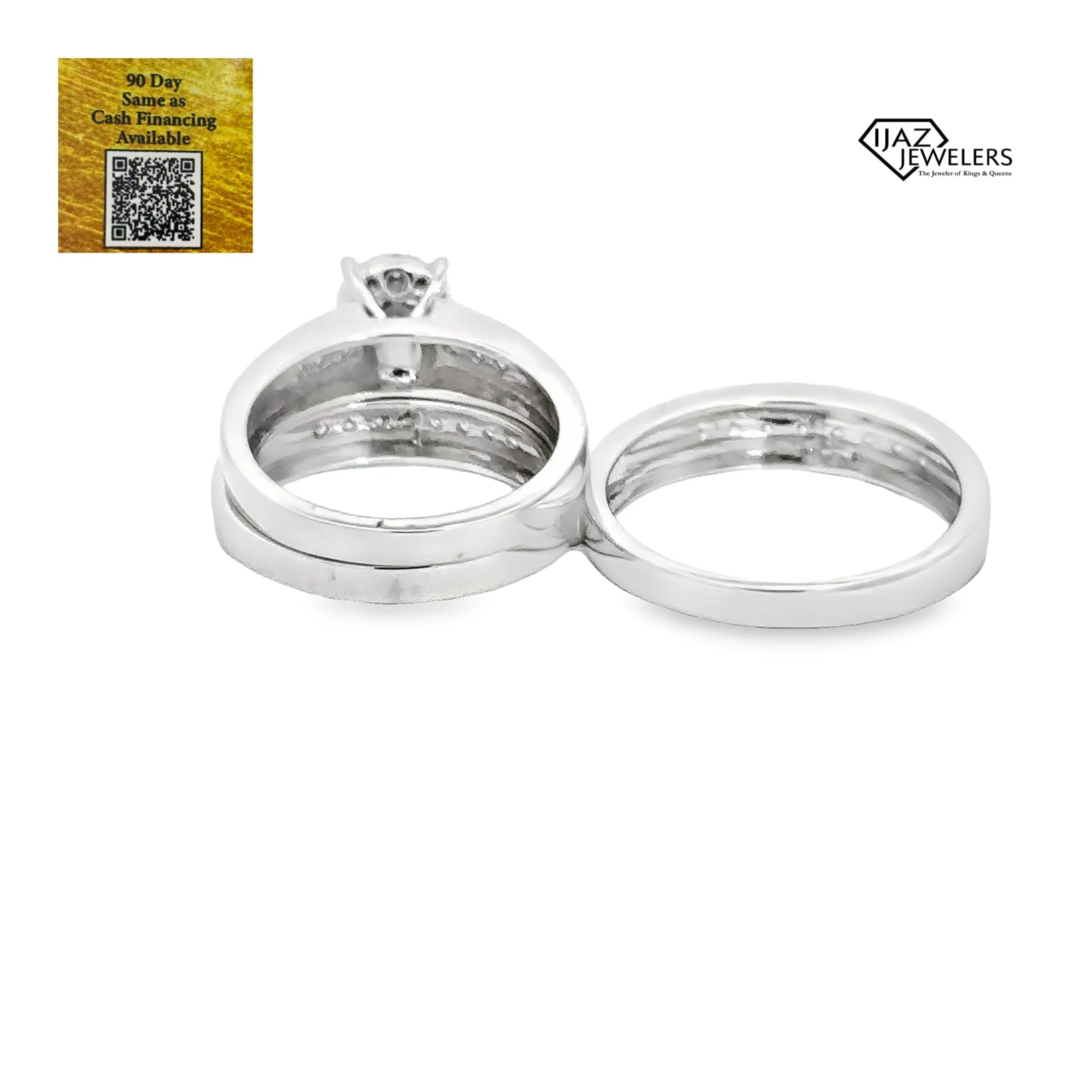 10K White Gold 0.25 CTW Diamond Wedding Trio Set