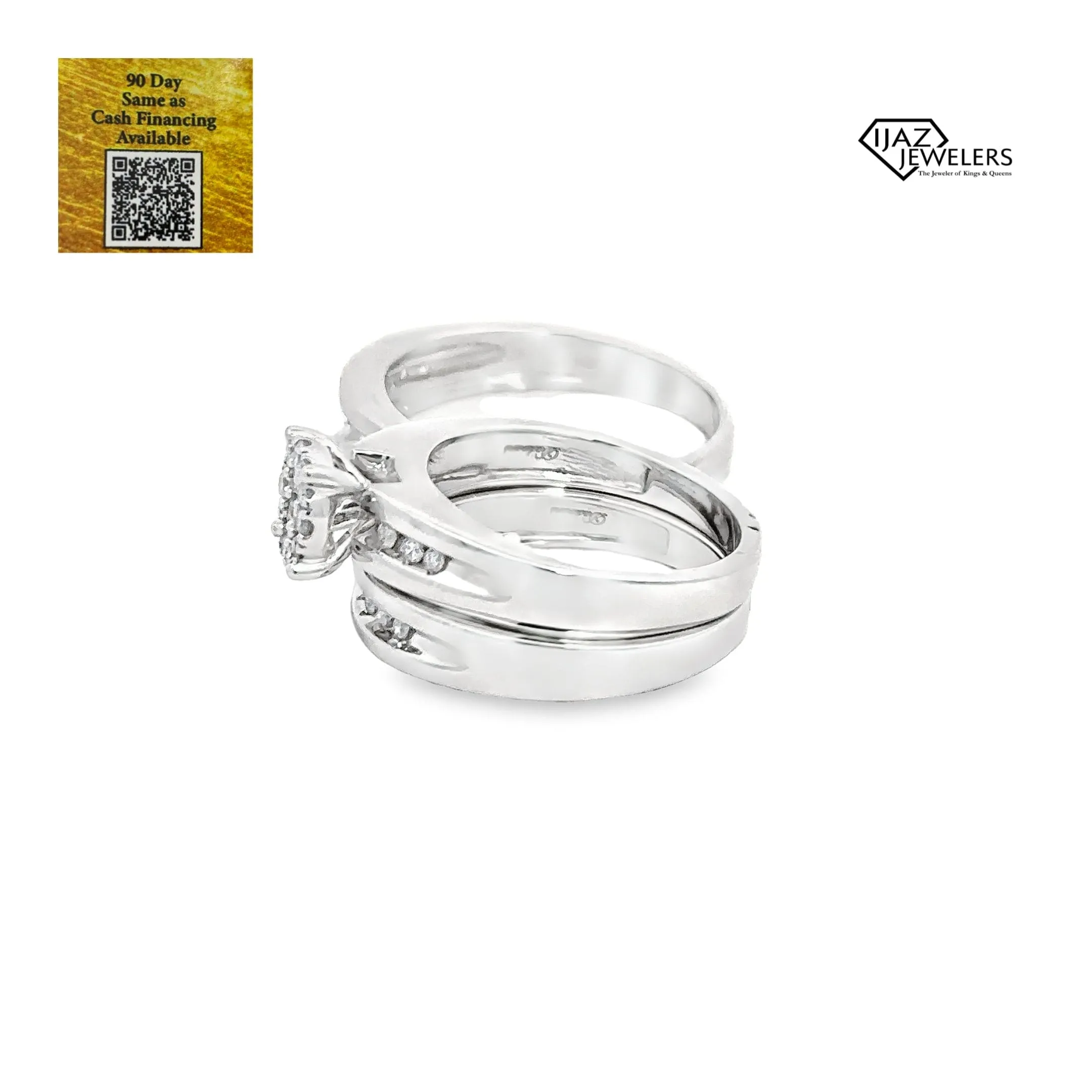 10K White Gold 0.25 CTW Diamond Wedding Trio Set