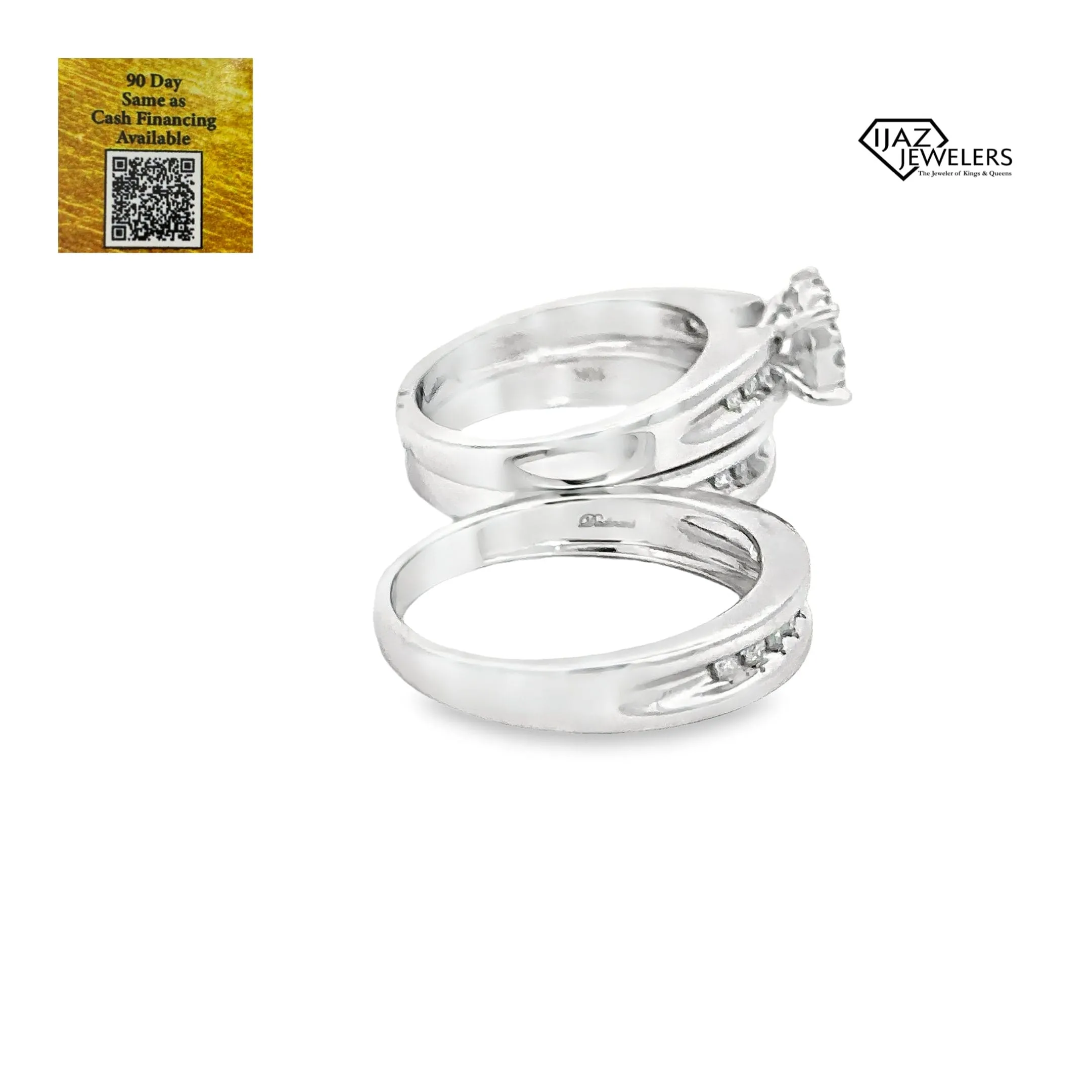 10K White Gold 0.25 CTW Diamond Wedding Trio Set