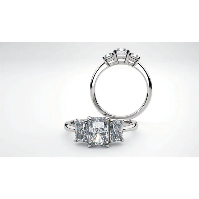 14K White Gold Round Engagement Ring 121986:448:P