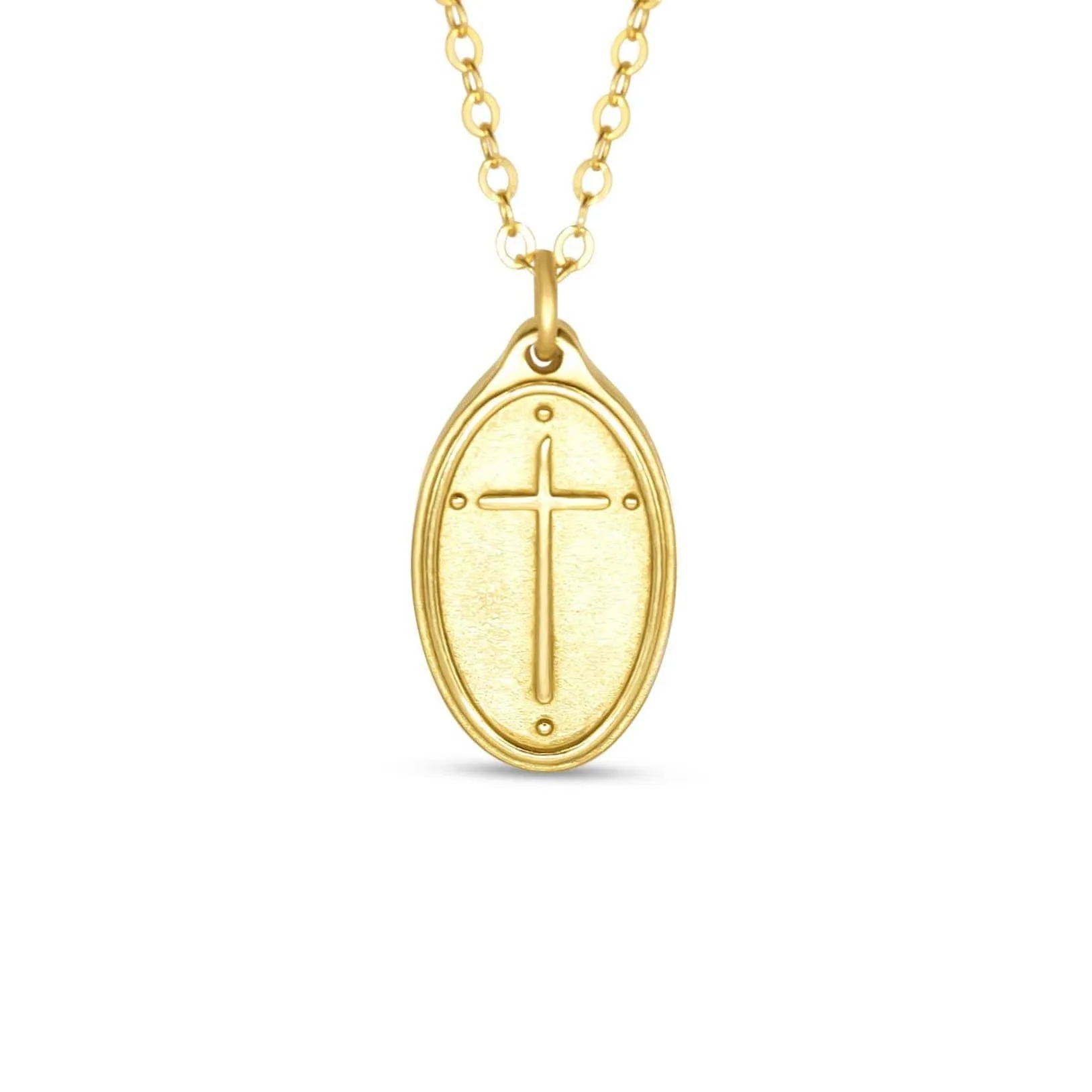 16" - Oval Cross / Rom 5:8 Hand Cast Bronze