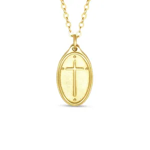 16" - Oval Cross / Rom 5:8 Hand Cast Bronze