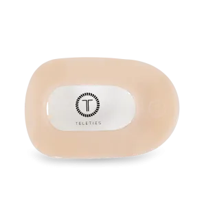 Almond Beige Large Flat Round Teleties Clip