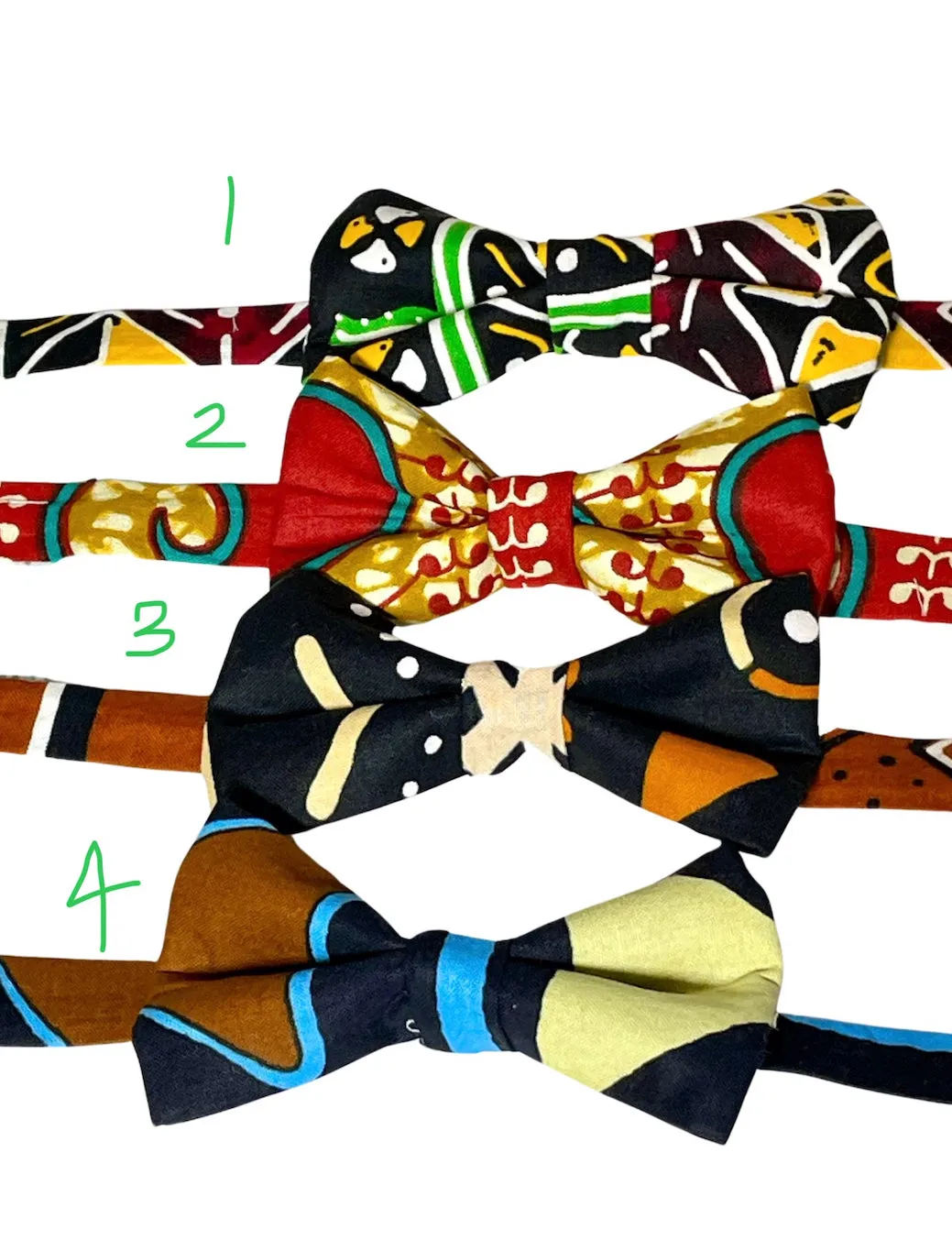 Black African Print Bow Tie