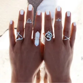 Crystal Ring White Quartz Boho Long Stone Stackable Adjustable Ring Aura Cleansing Meditation Healing Crystal Ring White Quartz Boho Long Stone Stackable Adjustable Ring Aura Cleansing Meditation Healing
