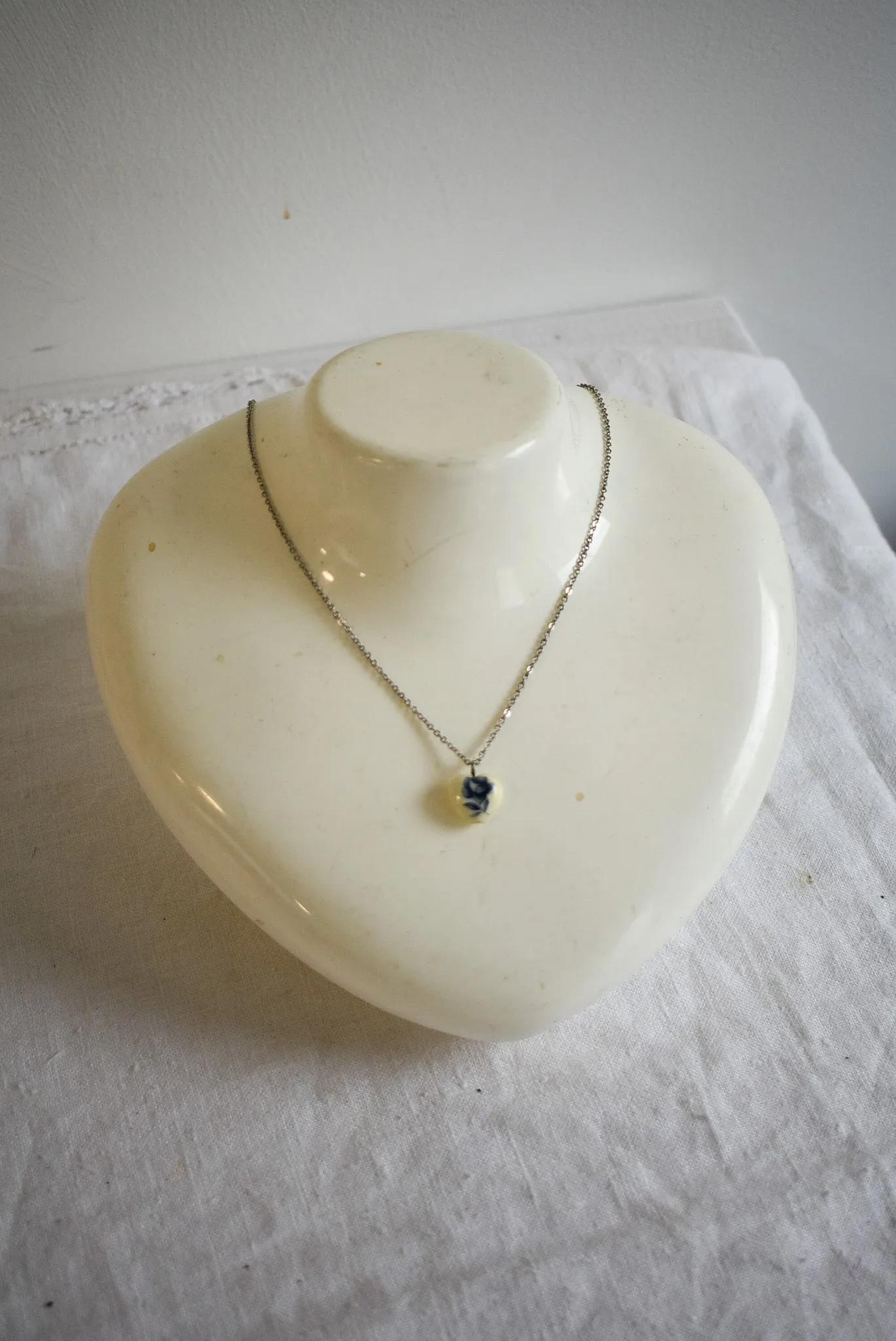 Delicate rose heart necklace