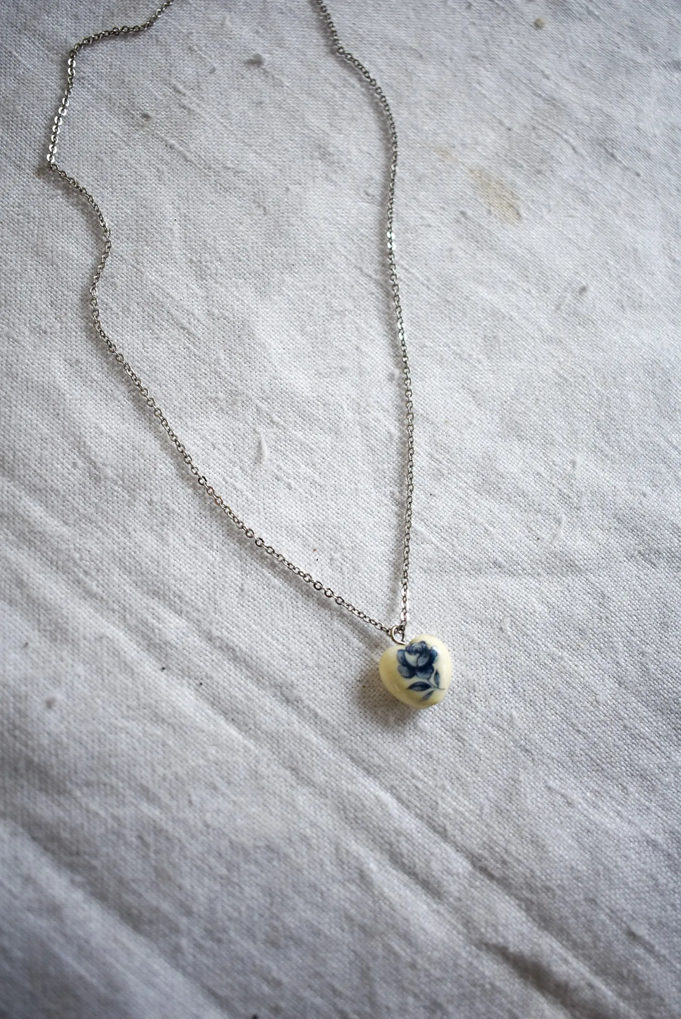 Delicate rose heart necklace