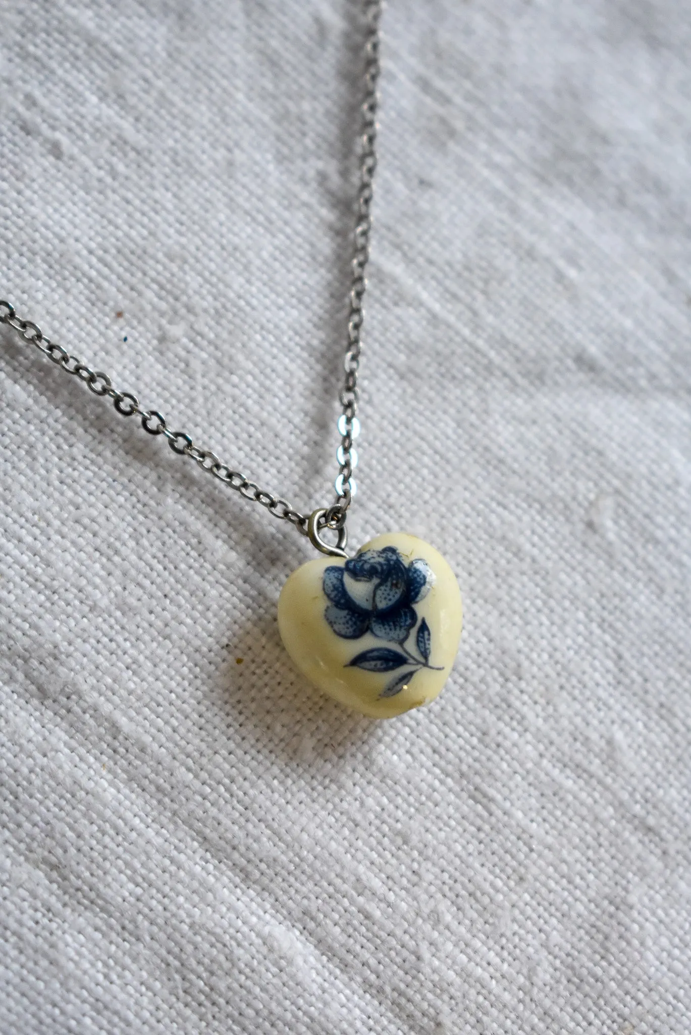 Delicate rose heart necklace