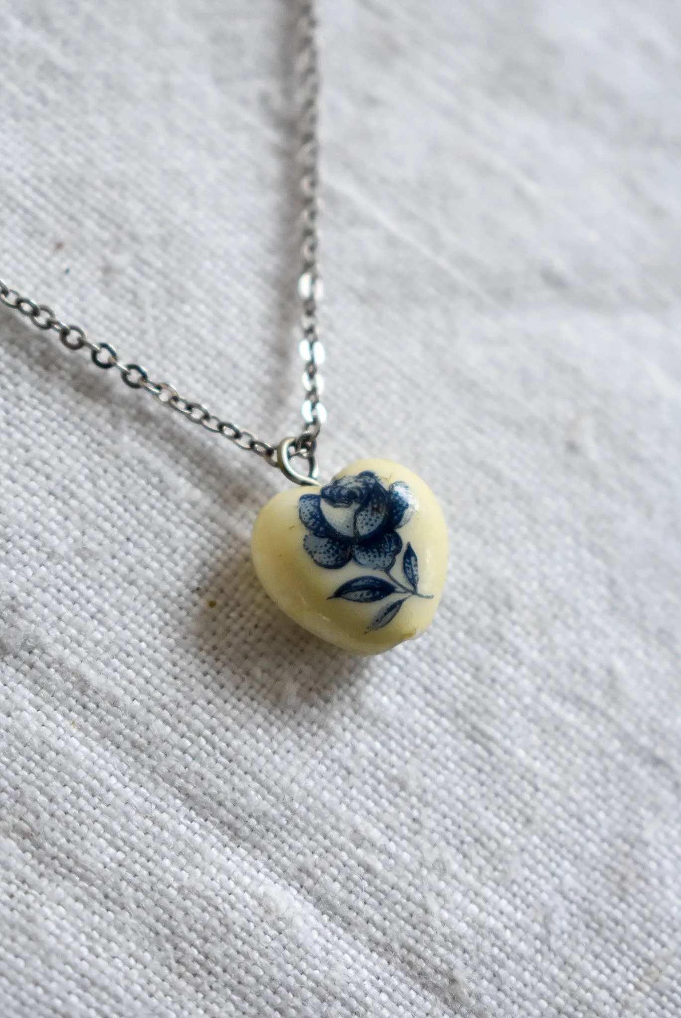 Delicate rose heart necklace