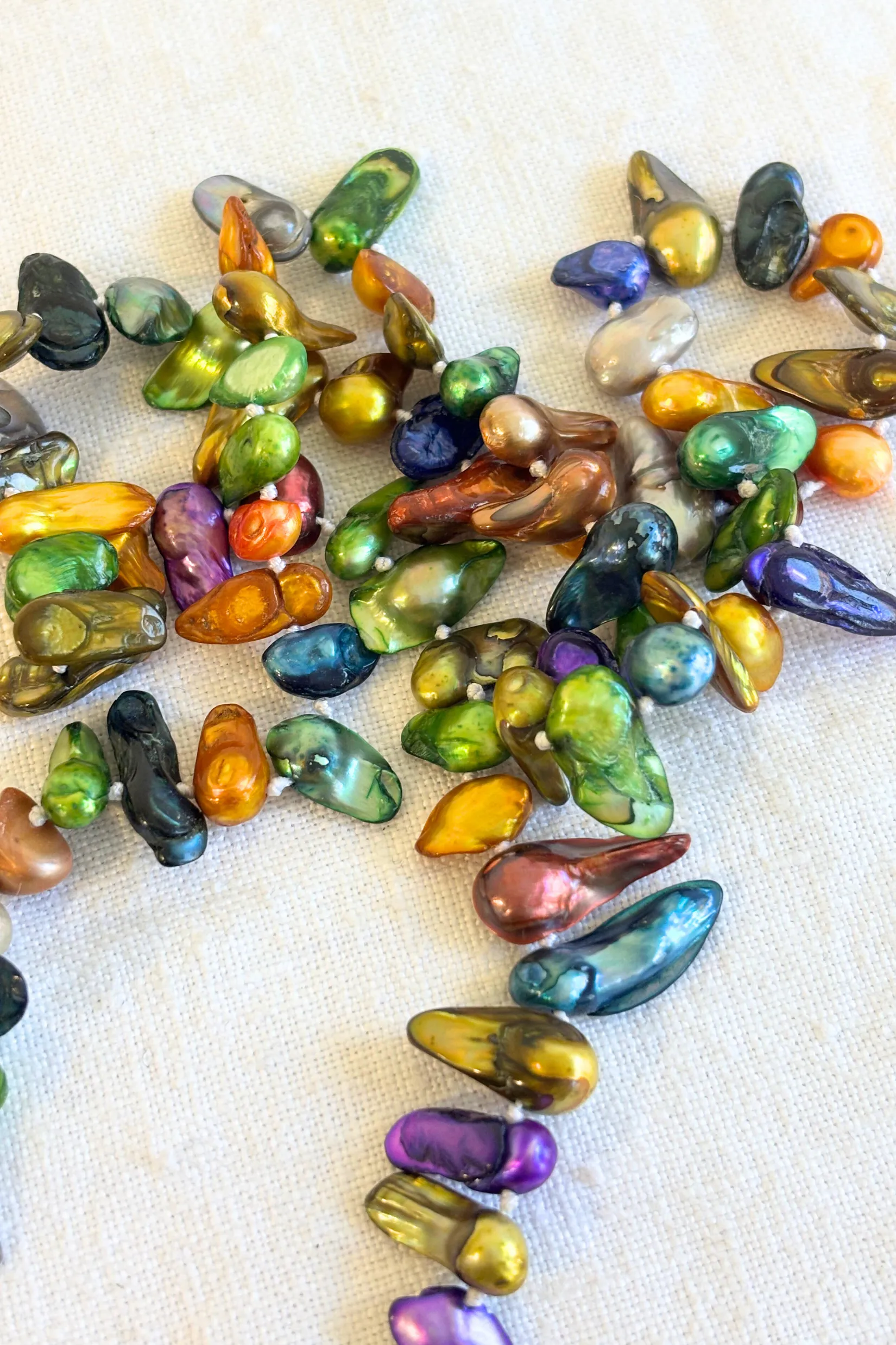 Dyed cultured pearl necklace