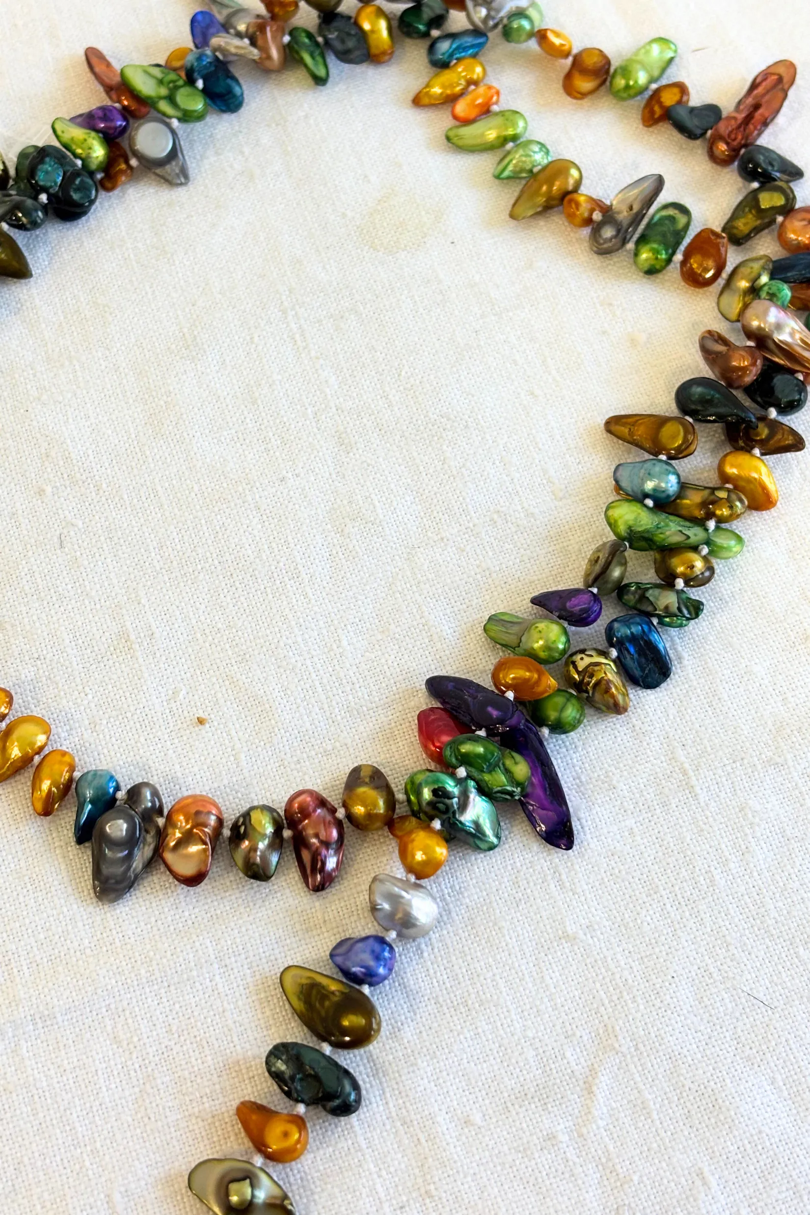 Dyed cultured pearl necklace