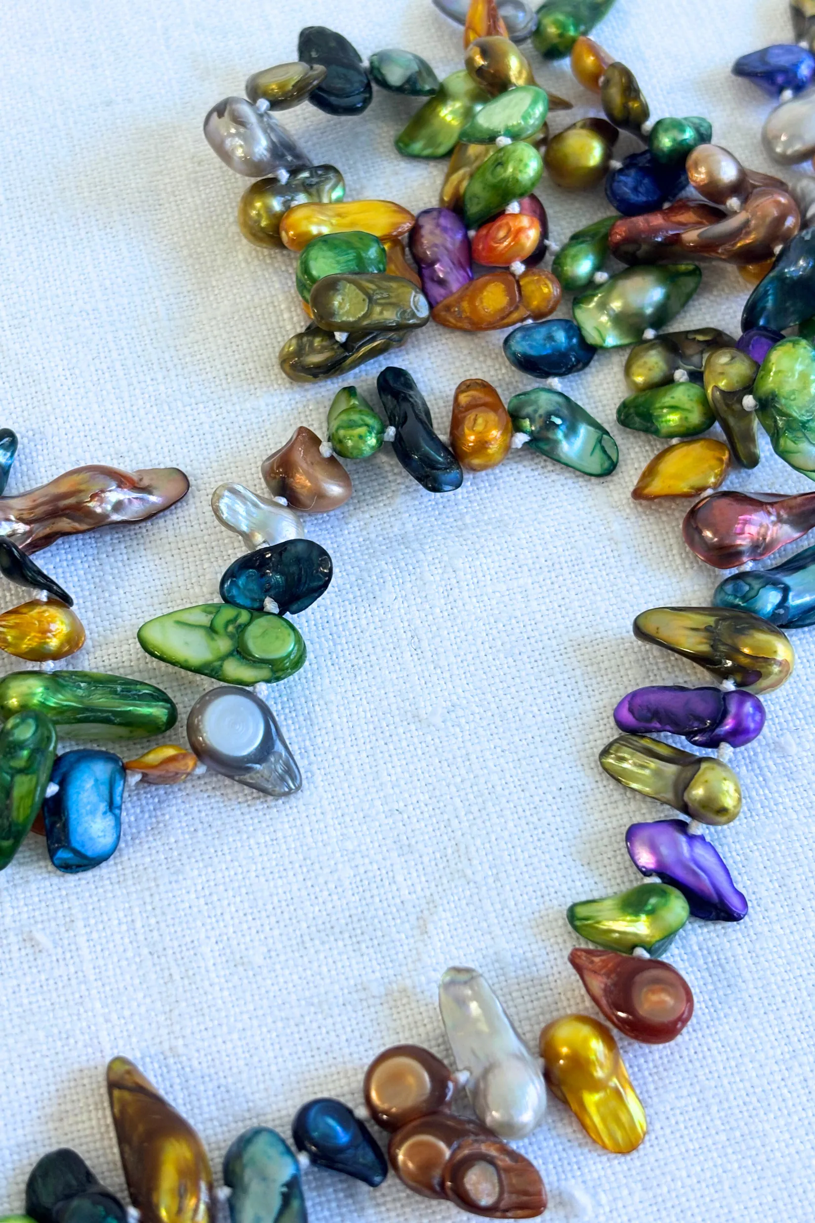 Dyed cultured pearl necklace
