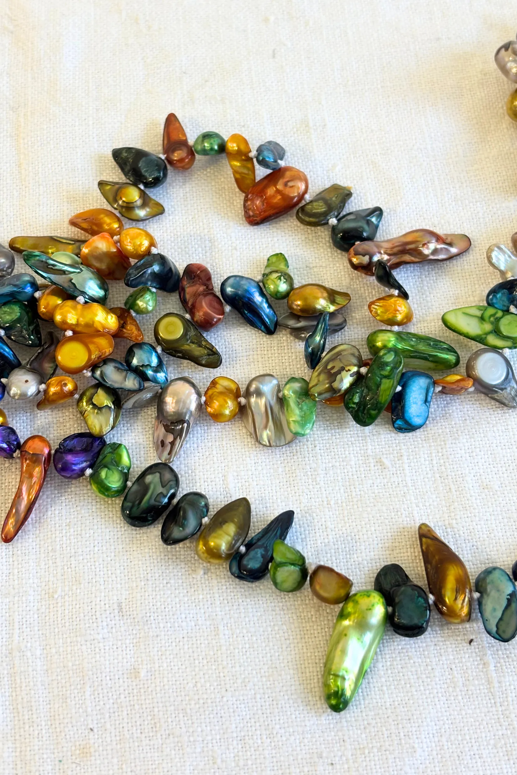 Dyed cultured pearl necklace