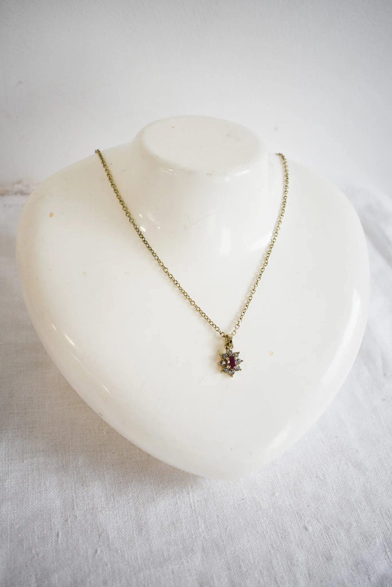 Faux ruby necklace
