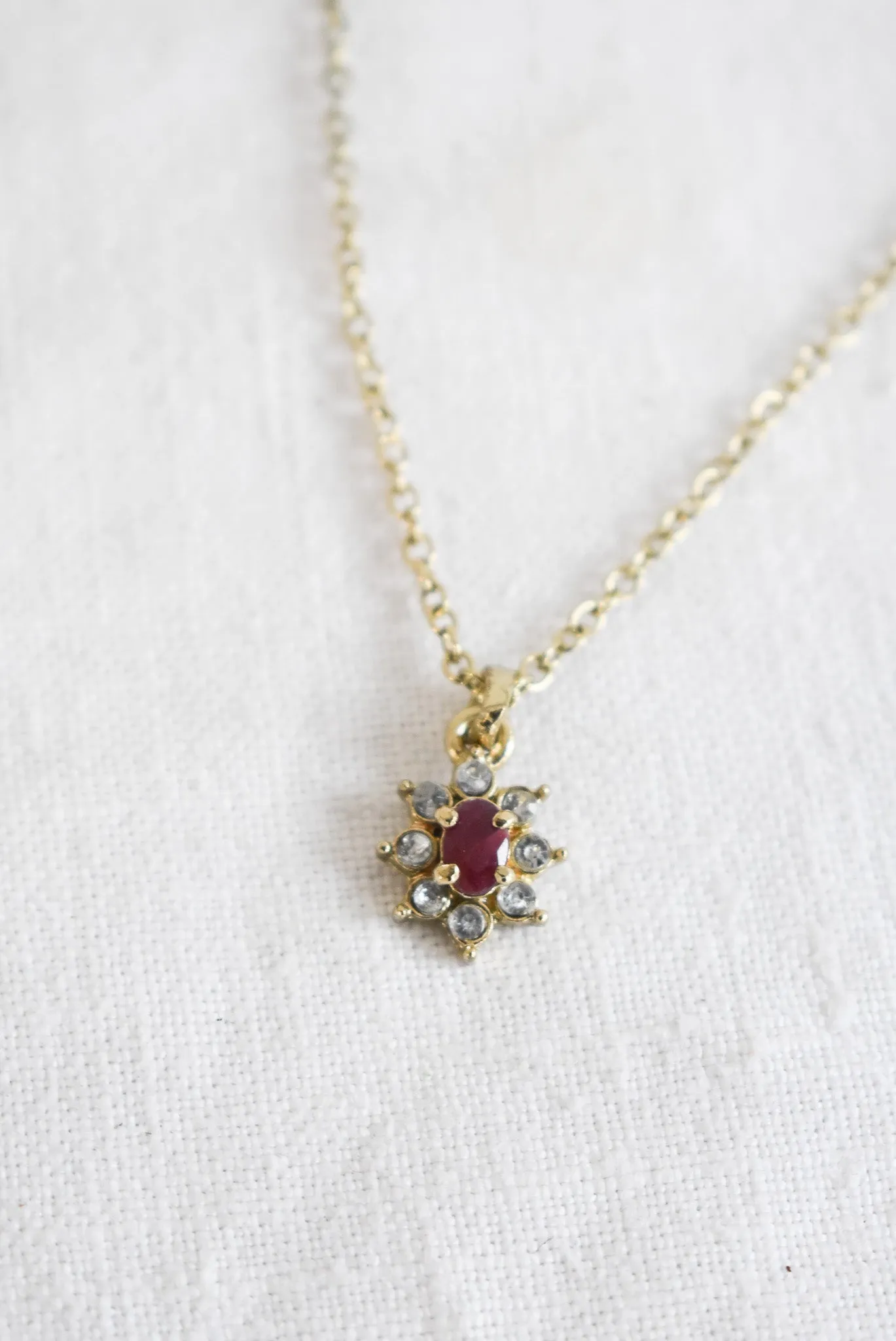 Faux ruby necklace