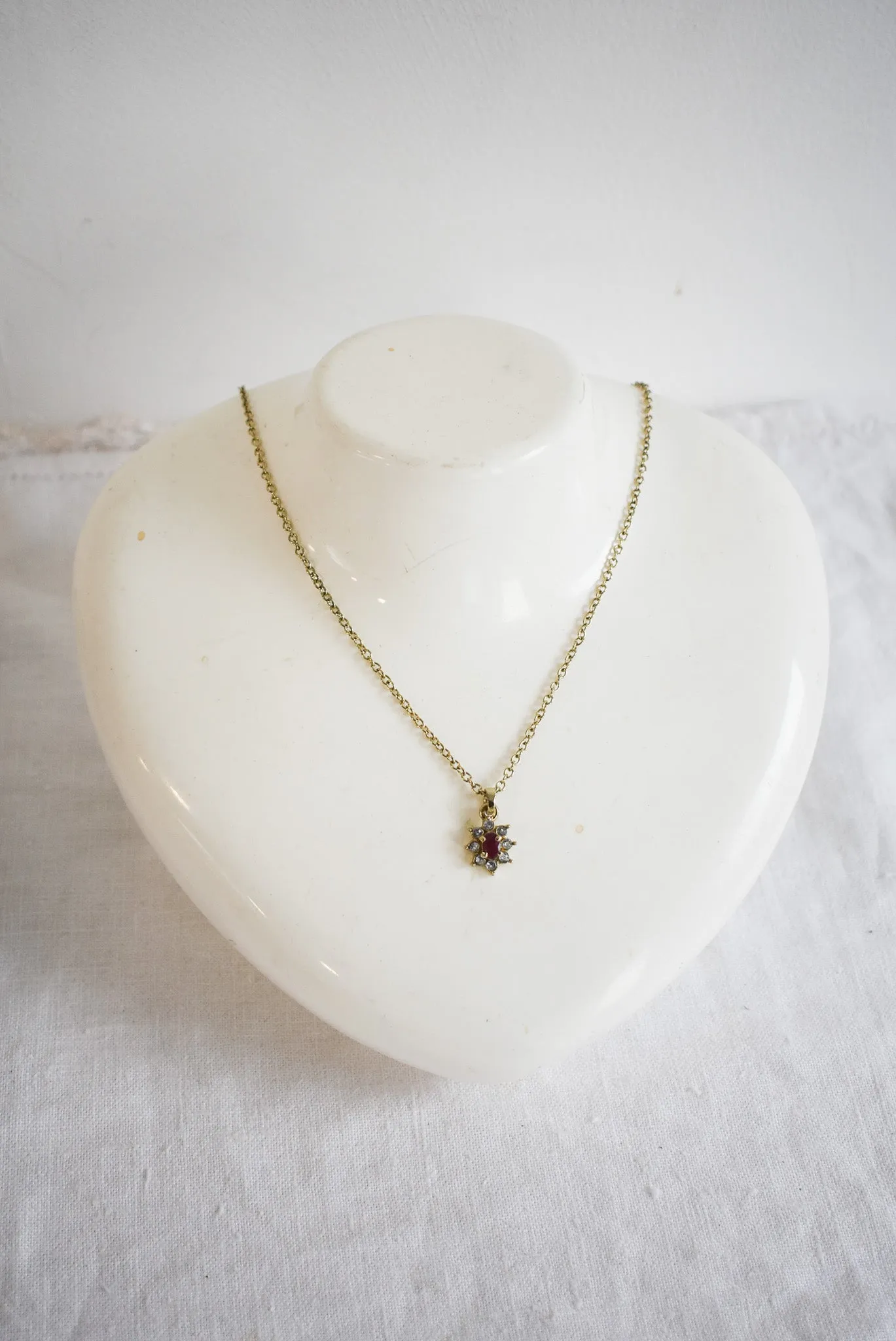 Faux ruby necklace