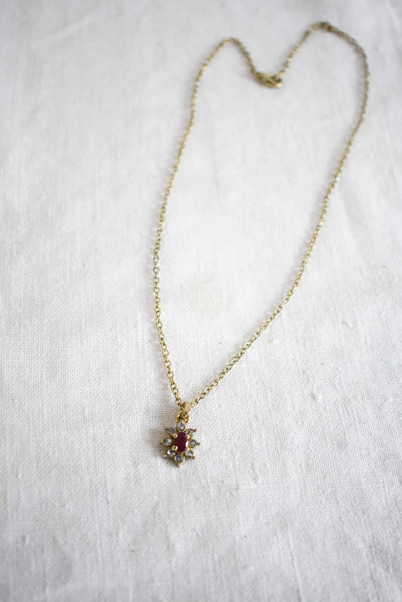 Faux ruby necklace