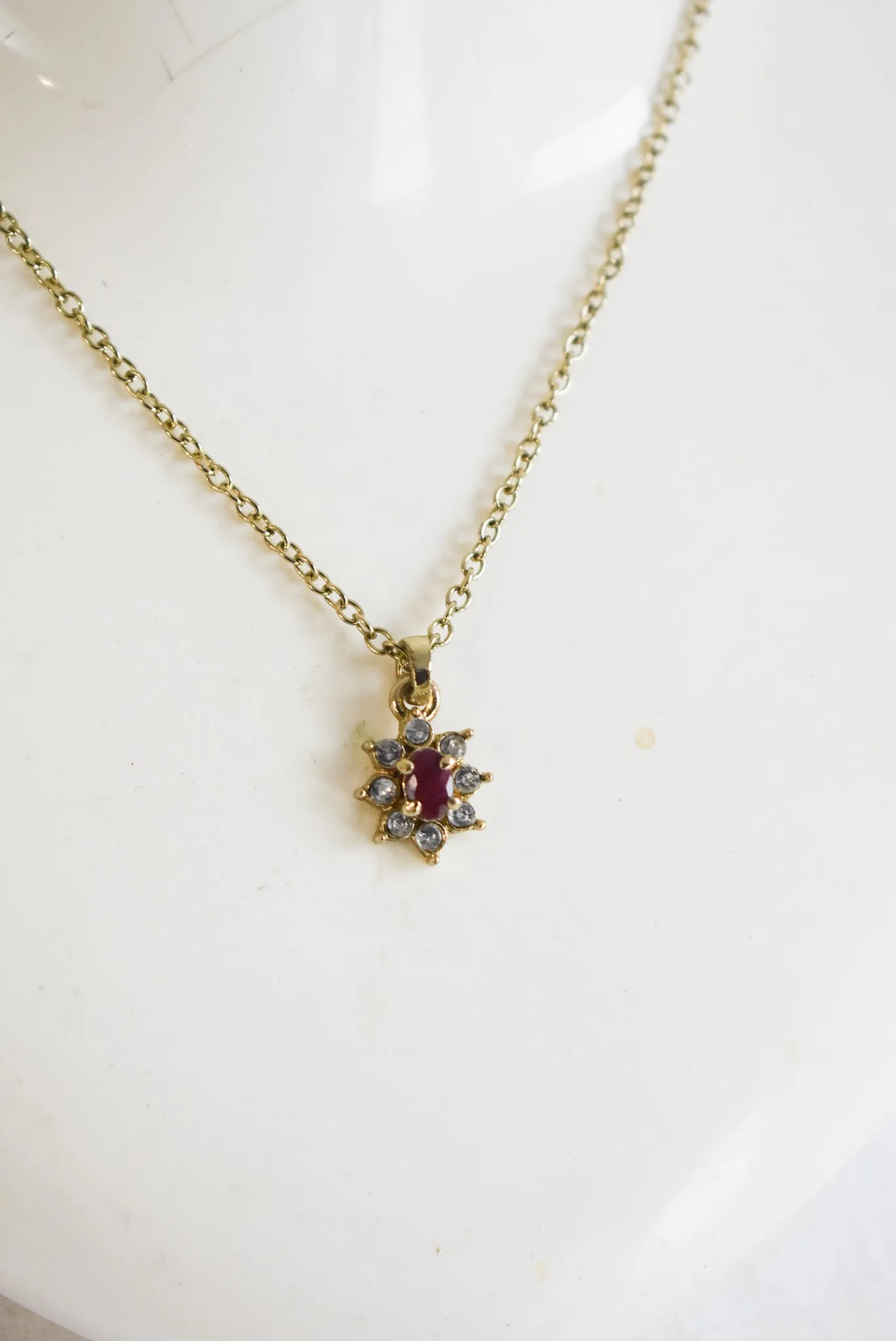 Faux ruby necklace
