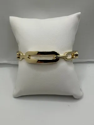 Gold Link Bangle with Push Closure
