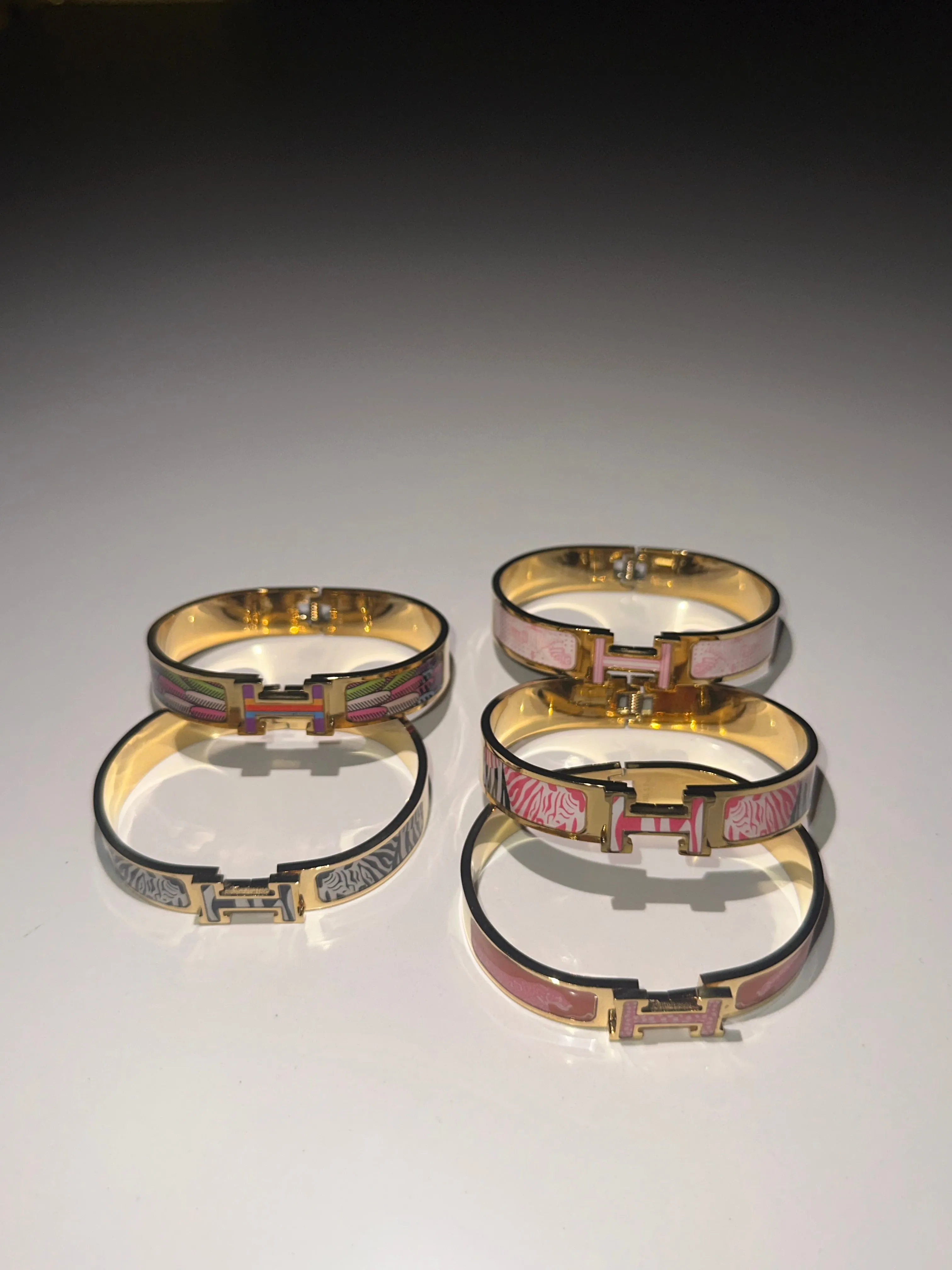H Multi-Design Gold Bangle