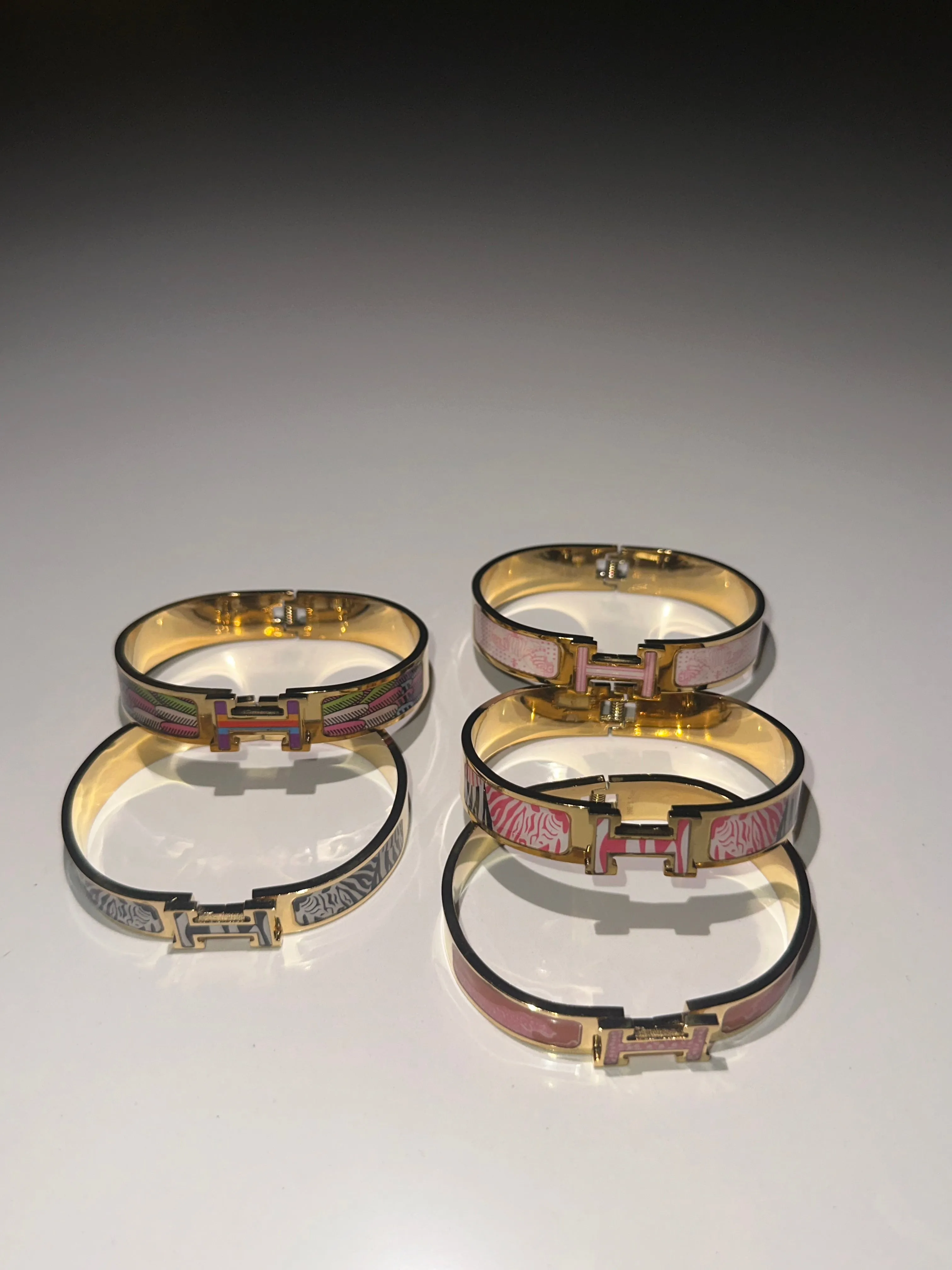 H Multi-Design Gold Bangle