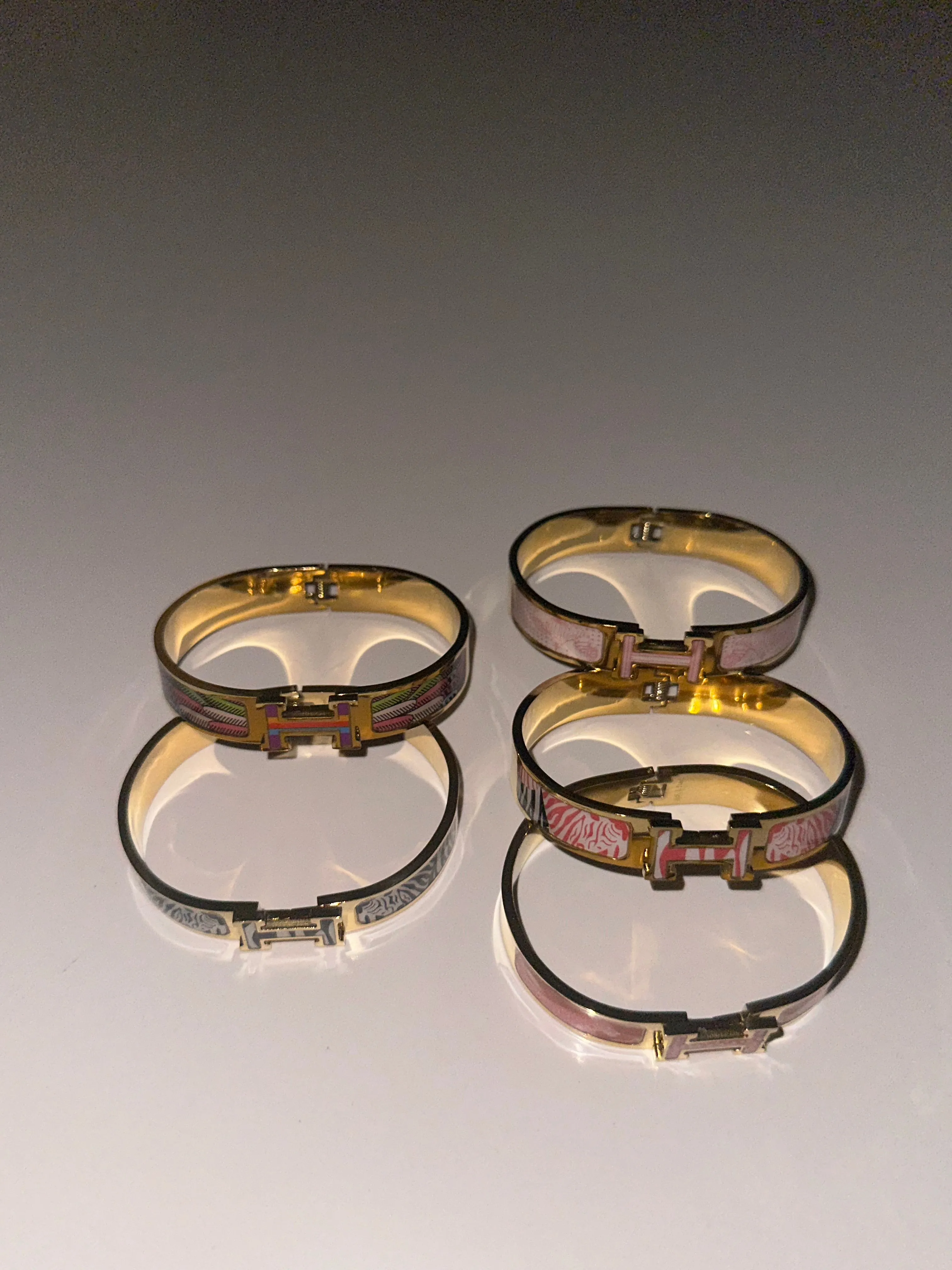 H Multi-Design Gold Bangle