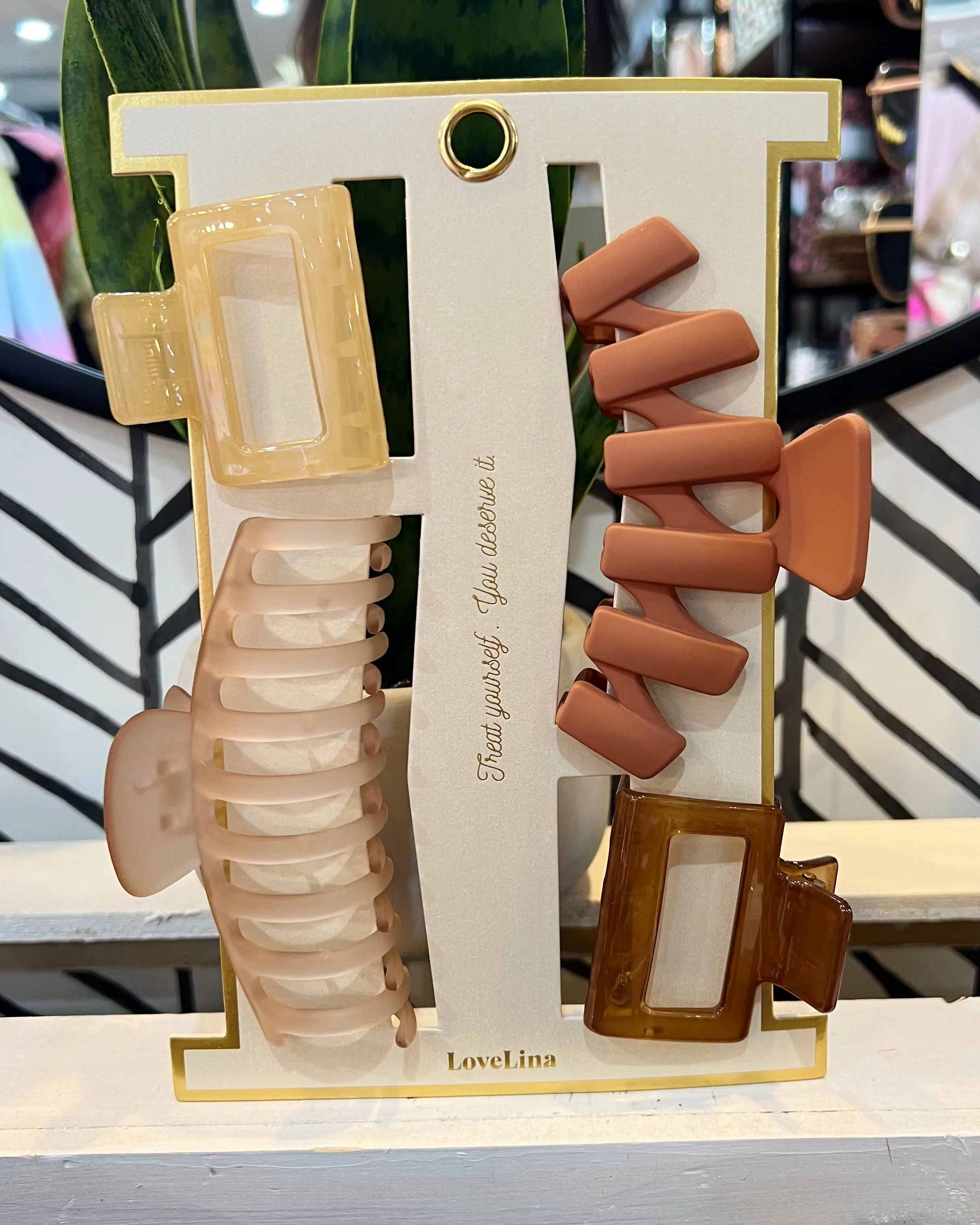 Hair Clip Set in Brick