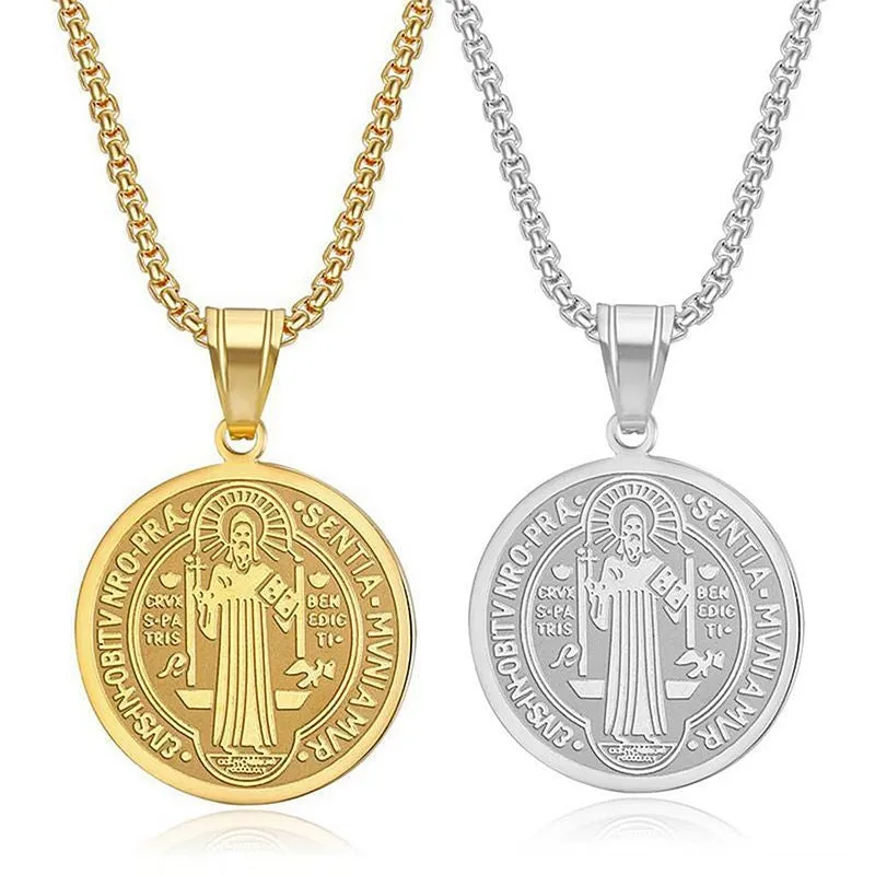 Hip Hop Stainless Steel Father Saint Benedict Pendant