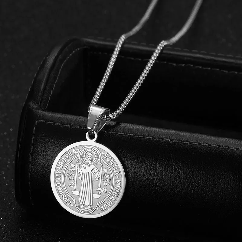Hip Hop Stainless Steel Father Saint Benedict Pendant