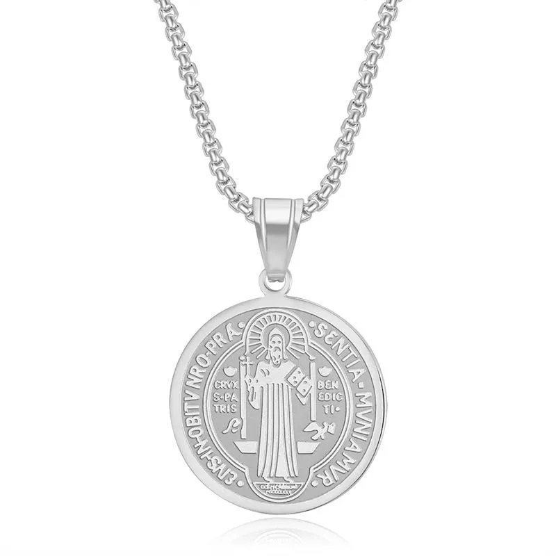 Hip Hop Stainless Steel Father Saint Benedict Pendant