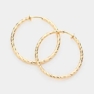 iLLASPARKZ 1.75" Hypoallergenic metal hoop clip on earrings