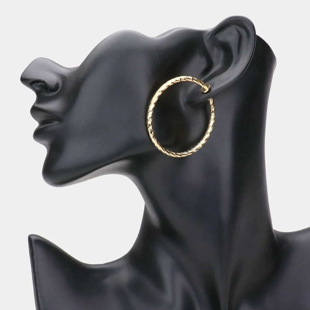 iLLASPARKZ 1.75" Hypoallergenic metal hoop clip on earrings