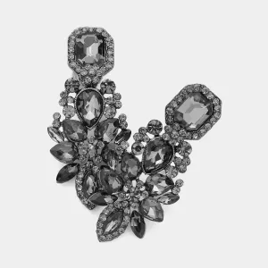 iLLASPARKZ Marquise Square Stone Pointed Evening Clip On Earrings