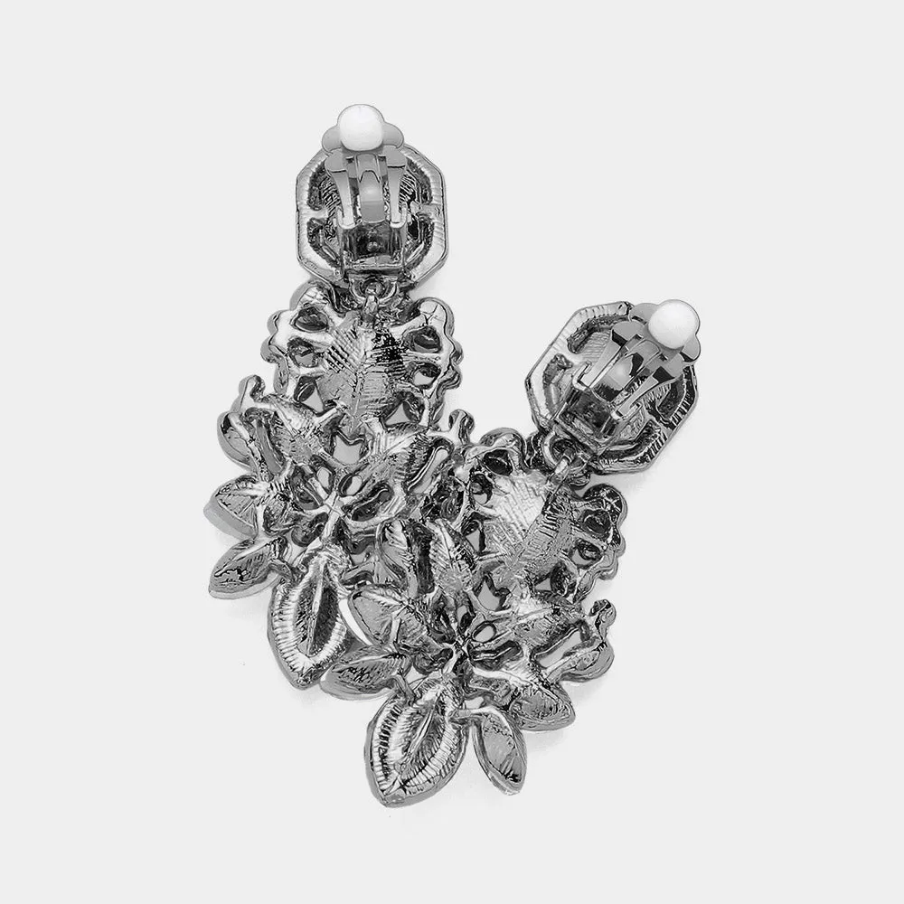 iLLASPARKZ Marquise Square Stone Pointed Evening Clip On Earrings