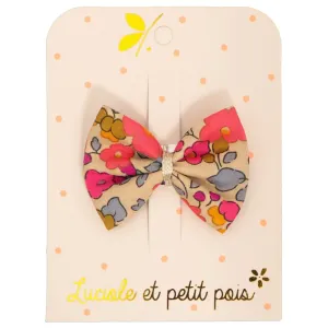 Luciole Et Petit Pois | Bowtie Hair Clip in Liberty Betsy Fluo Thé