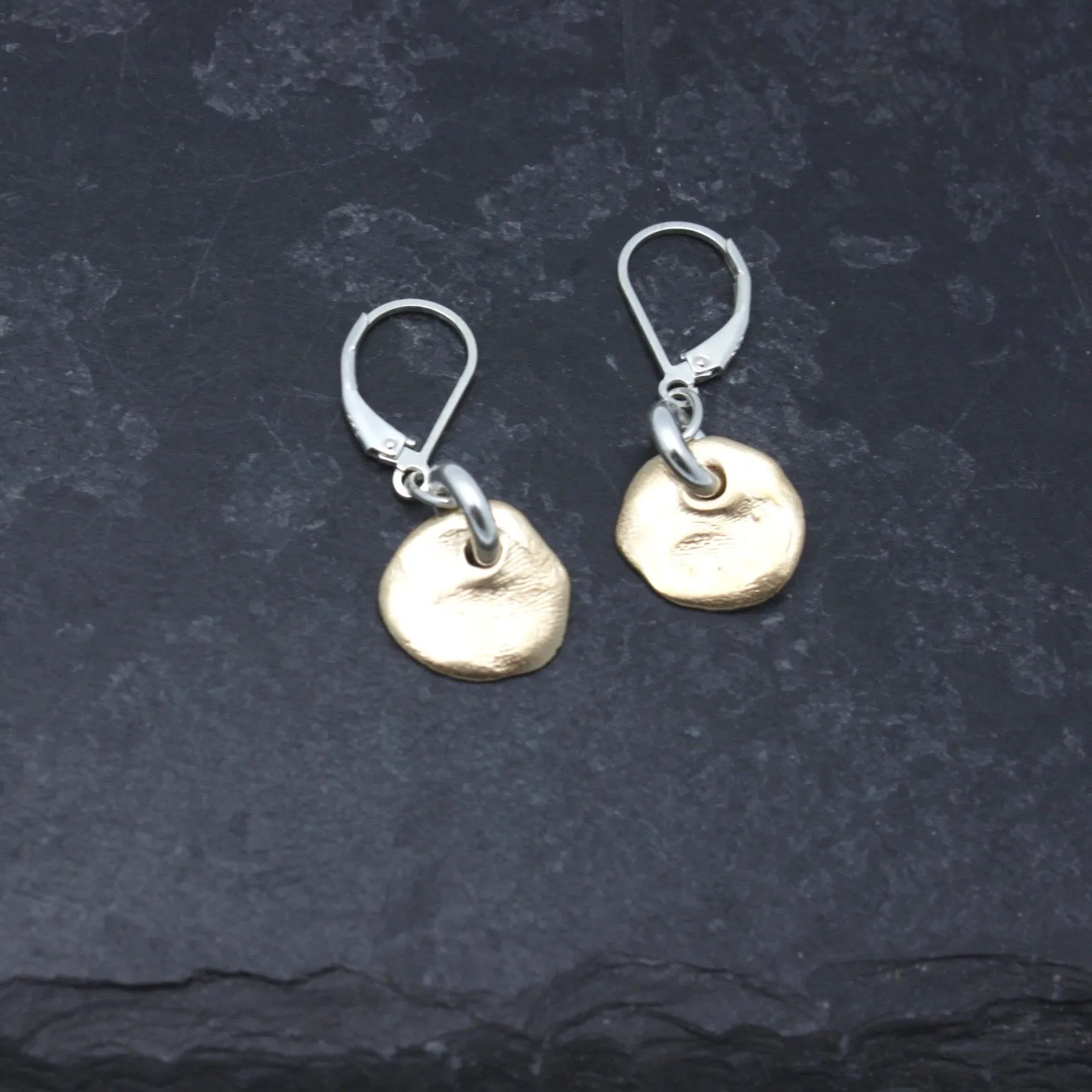 Molten Collection: Molten Bronze Medallion & Silver Stack Necklace