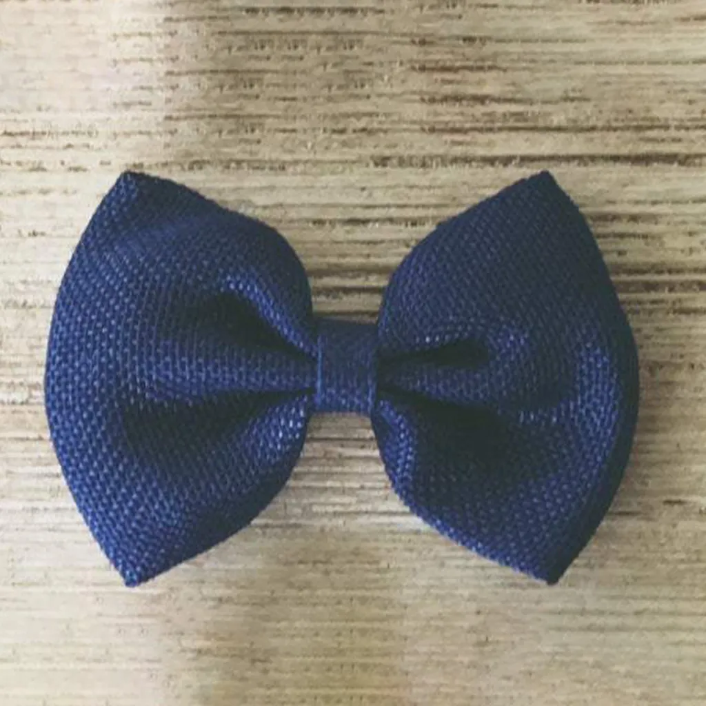 Navy Burlap Bow Tie