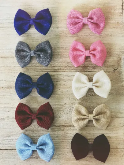 Navy Burlap Bow Tie