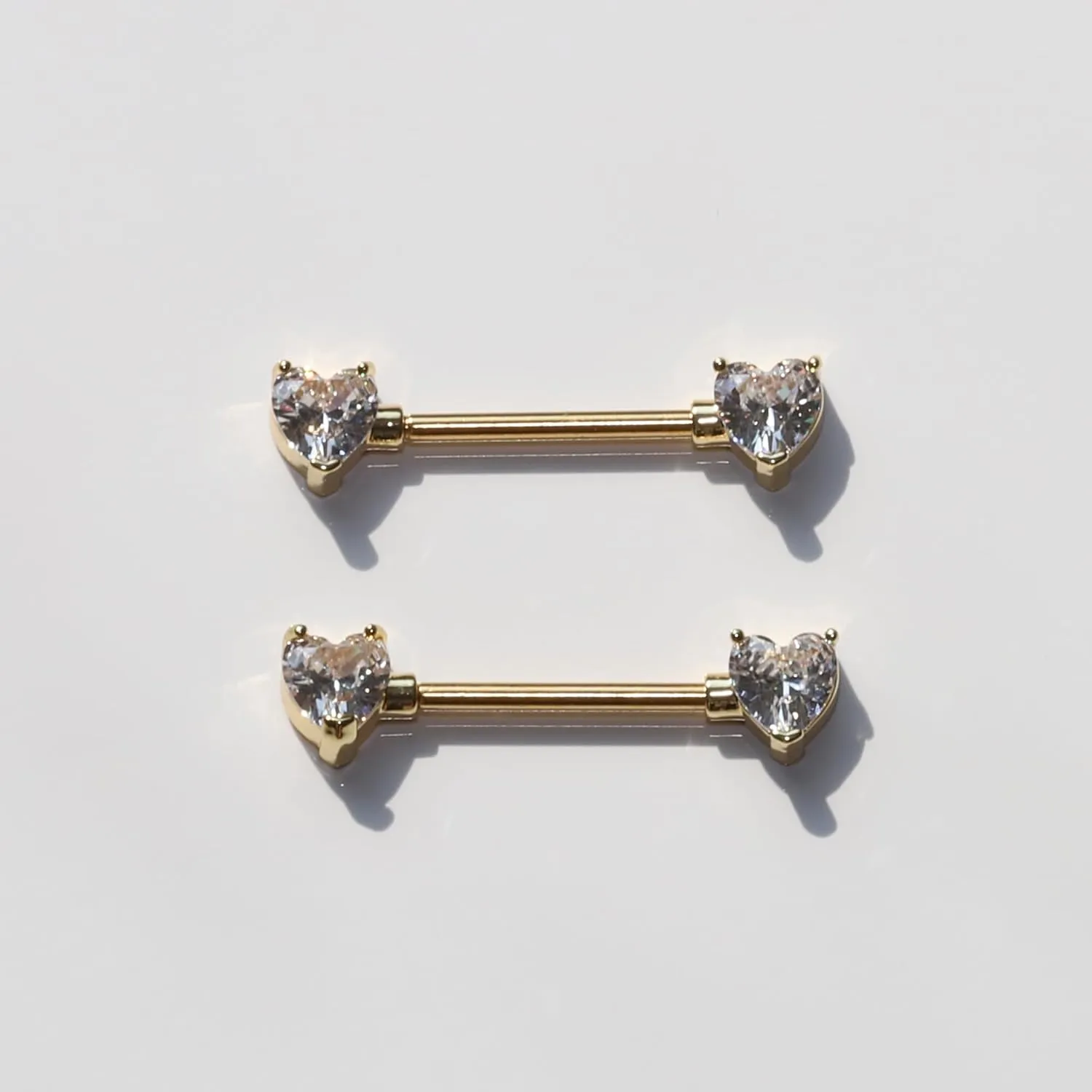Nipple Rings - Surgical Stainless Steel Gold Silver Pink Blue Purple CZ Heart Butterfly Flower Bow Jewelry - 14 Gauge Nipple Bars and Barbells