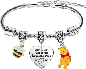 Nzztont Honey Bear Bracelets Bear Charm Bracelets Cartoon Gift for Bear Lovers Gifts Bear Jewelry for Women Cute Bear Accessories for Friends Sister Daughter Birthday Graduation Gifts